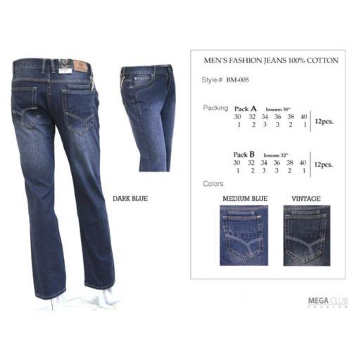 12 Pieces of Mens Trendy Fashion Jeans Inseam 30"