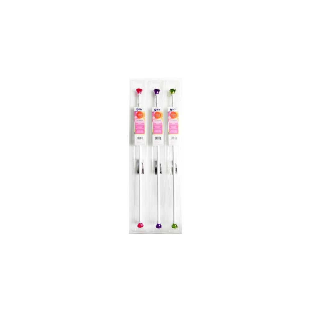 12 Pieces of Complete Drapery Rod Set 28in - 48in White With Clored Finials