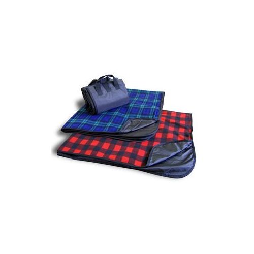 24 Wholesale Fleece/nylon Picnic Blanket Blackwatch Color