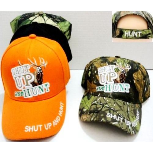 48 Pieces of Hunting Baseball Hats Shut Up And Hunt Buck Design