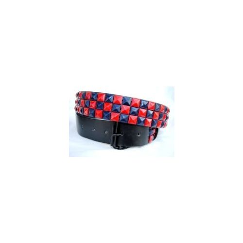 48 Pieces of Pyramid Studded Blue & Red Belt