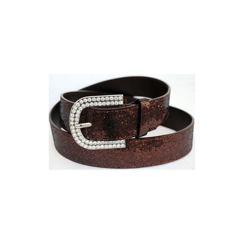 48 Pieces of Rhinestone Buckle Brown Sparkle Belt