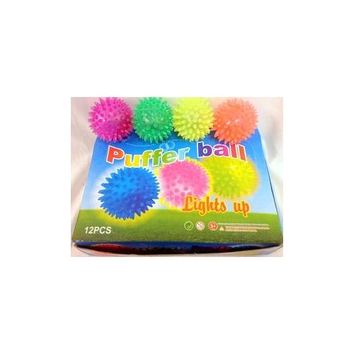 48 Wholesale 12 Pcs Light Up Spike Ball Assorted Color