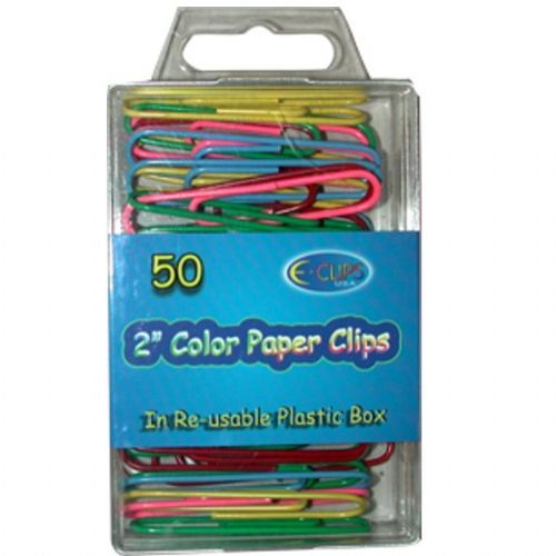 48 Pieces of 2" Color Paper Clips 50ct
