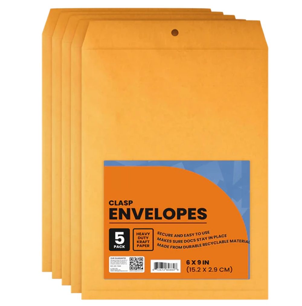 48 Pieces of Clasp Envelopes 6x9 5 -pack