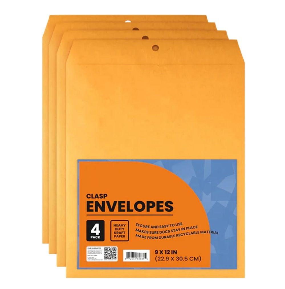 48 Pieces of Clasp Envelopes 9x12 4 -pack