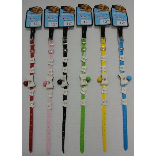 48 pieces of 12" Dog/cat Collar With Bow & Bell