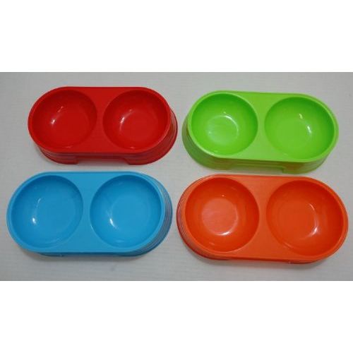 36 pieces of Small Double Pet Dish [bright Colors]