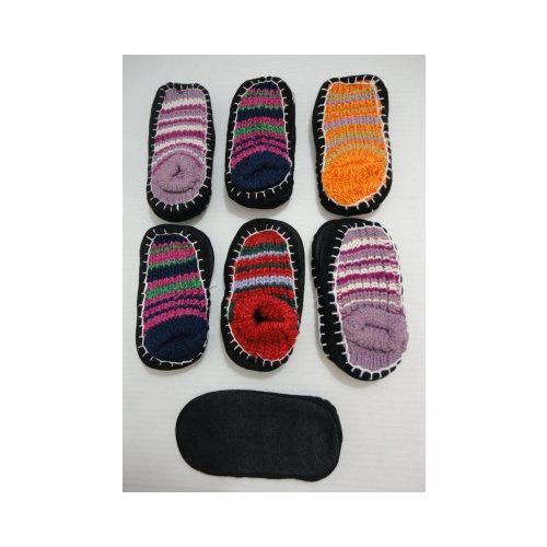 12 Pairs of Kids NoN-Slip Knitted Booties 6-8