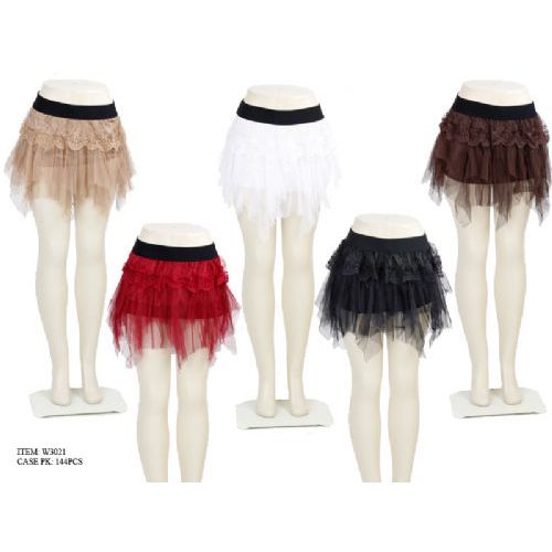 144 Pieces of Ladies Organza Lace Mini Skirts