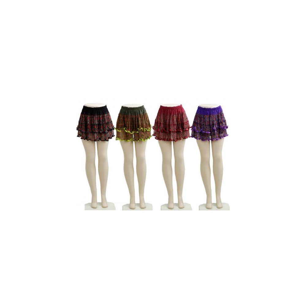 72 Wholesale Ladies Floral Mini Skirts