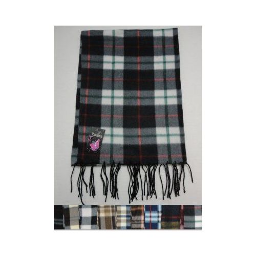 144 Pieces of Plaid Fleece Scarf With Fringe