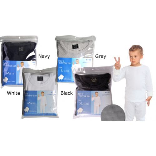 48 Pieces of Boys Thermal Set Asst Colors And Sizes