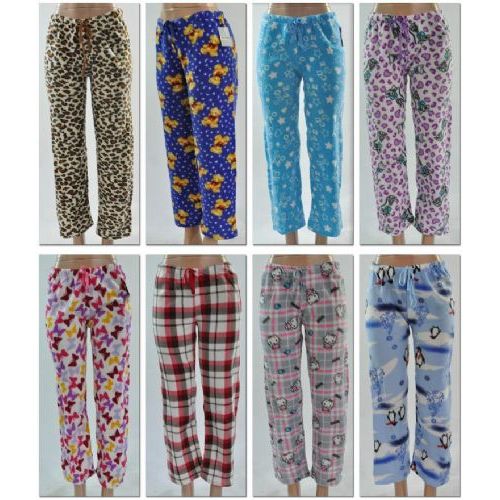 96 Wholesale Ladies Fleece Sleep Pants / Lounge Pants