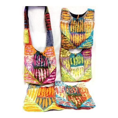 5 Pieces of Nepal Cotton Hobo Bags Sling Purses With Tie Dye Cotton