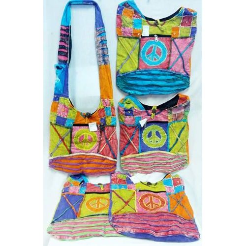 5 Pieces of Peace With Cross Design Hobo Bags Sling Purses Ast