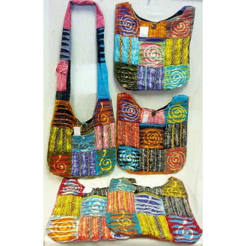 5 Pieces of Spiral Design Hobo Bags Sling Purses Ast