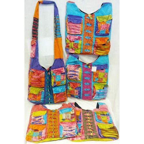 5 Pieces of Nepal Four Pockets Design Hobo Bags Sling Purses Ast