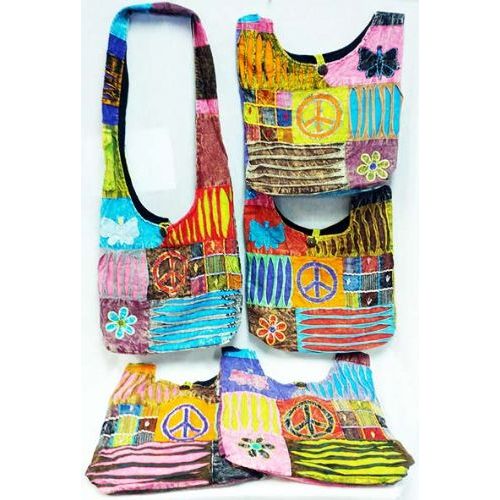 5 Pieces of Butterfly Peace Design Hobo Bags Sling Purses Ast