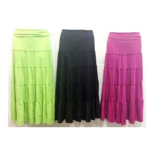 36 Wholesale Long Maxi Skirt Assorted Colors And Sizes