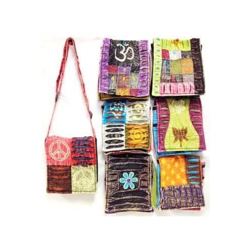 36 Pieces of Assorted Nepal Small Bags Tie Dye Fabric Sling