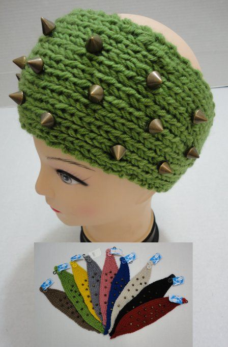 48 Pieces Hand Knitted Ear Band With Spikes - Ear Warmers