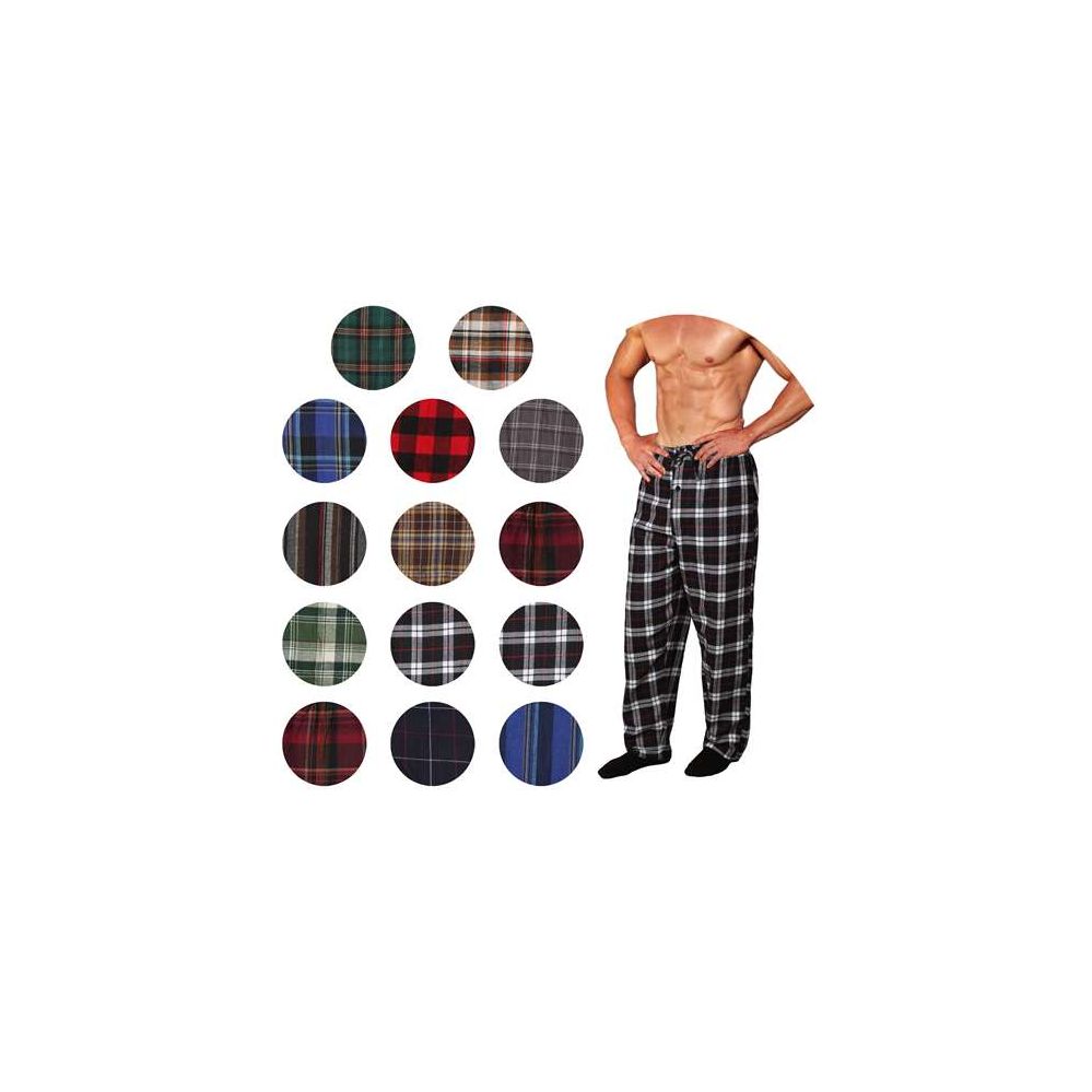 36 Pieces of Men's Flannel Pajama Bottoms In Assorted Plaid Patterns And Assorted Sizes (s,m,l,xl)