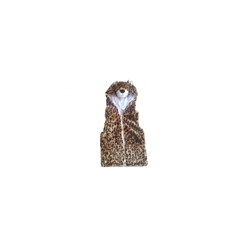 24 Pieces of Kids Vest With Animal Hoodie Cheetah
