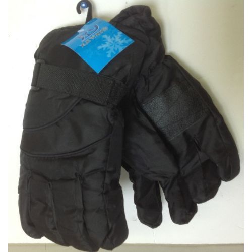 72 Pairs of Mens Black Ski Glove Adjustable Velcro Wrist Band