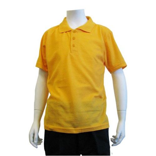 12 Pieces of Boys School Uniform Polo Shirt Yellow Gold Color