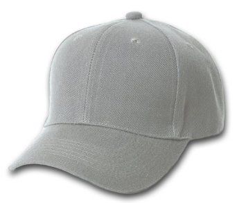24 Pieces of Solid Gray Ball Cap Velcro Back