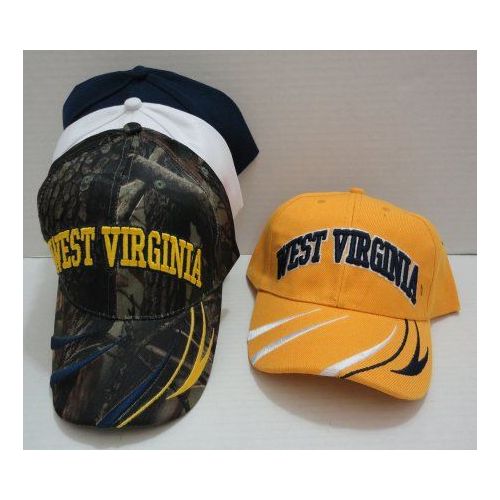24 Pieces of West Virginia Hat [stripes On Bill]