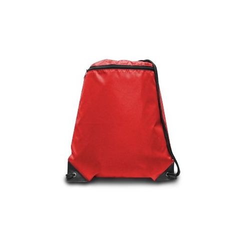 60 Pieces of Zippered Drawstring Back Pack Red Color