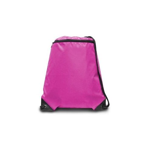 60 Pieces of Zipper Drawstring Backpack - Hot Pink Color