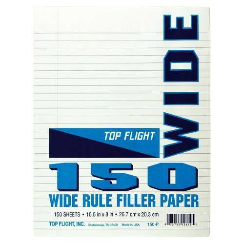 96 Pieces of 8 X 10.5 Binder Paper Refill Pack - Wide Rule