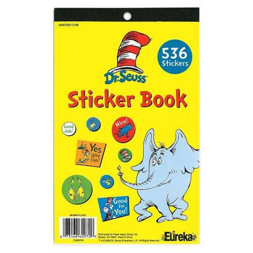 12 Pieces of Dr Seuss Sticker Book Pack
