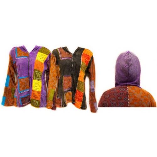 12 Pieces of Nepal Handmade Cotton Jackets With Hood Block