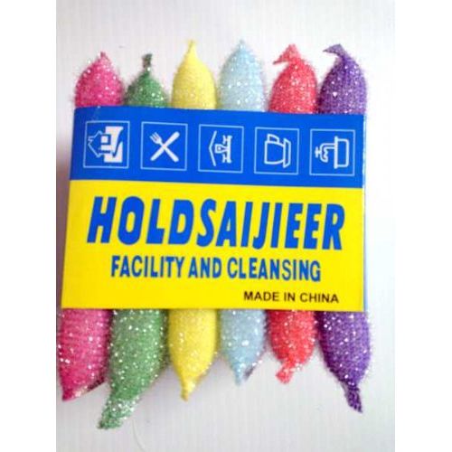 72 Wholesale 6 Pcs Assorted Colors Sponge Cleaner