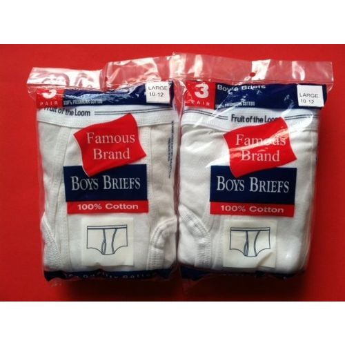 48 Pieces of Famous Brands Boy's 3 Pack White Briefs