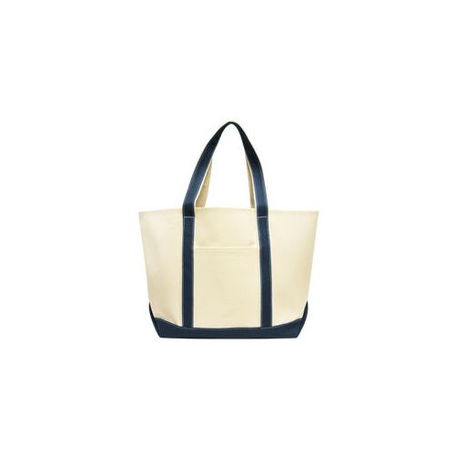 24 Wholesale Carmel Classic Xl Cotton Canvas Boat Tote In Navy