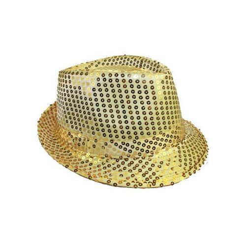 24 Pieces of Gold Sequins Fedora Hat