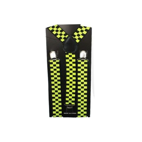 96 pieces of Checkered Suspender In Black And Yellow