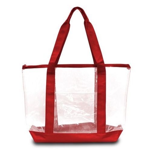 50 Wholesale Clear Tote Bag Clear/red