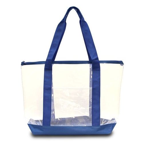 50 Wholesale Clear Tote Bag Clear/royal