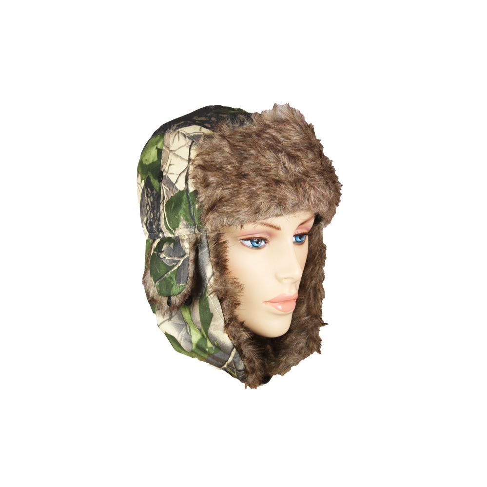 36 Pieces of Camo Colored Winter Pilot Hat With Faux Fur Lining And Strap