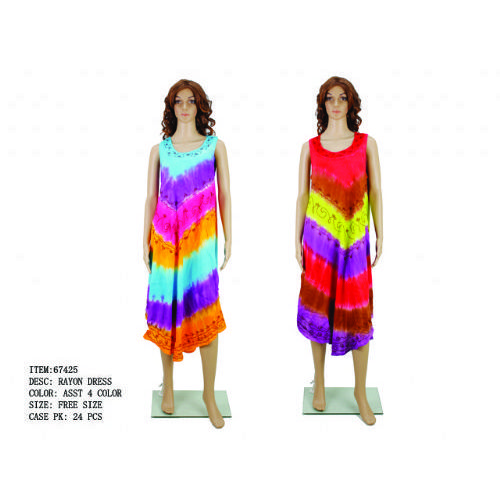 knee length dresses for ladies Wholesale Women's Daisy Print Side Slit Long Viscose Summer Dress (PAC main image 1