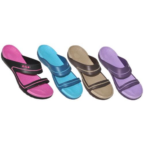 36 Wholesale Ladies Solid Crogs Sandals