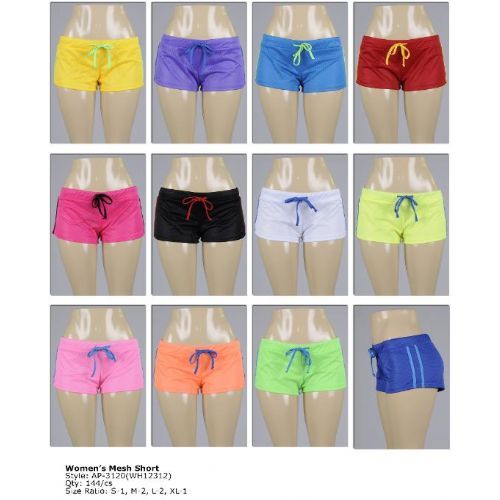144 Wholesale Women's Mesh Shorts