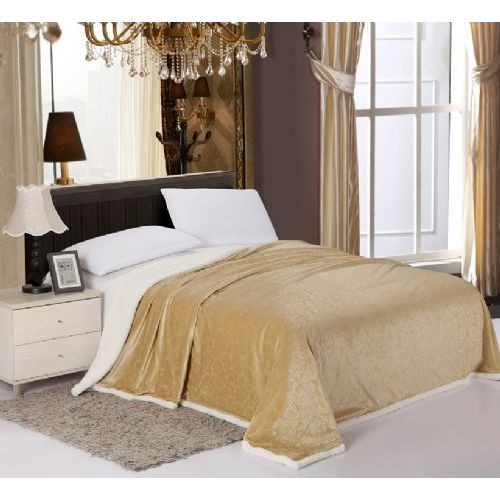 6 Pieces Sherpa & Velboa Carved Reversible Blanket Queen - Comforters & Bed Sets