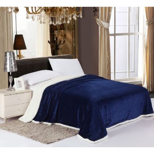 6 Pieces Sherpa & Velboa Carved Reversible Blanket King - Comforters & Bed Sets